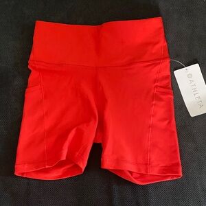 Women’s NWT Interval Stash 5” Bike Short Size XS Red